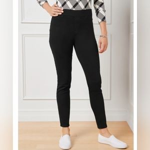Talbots black skinny ankle elastic waist jeans